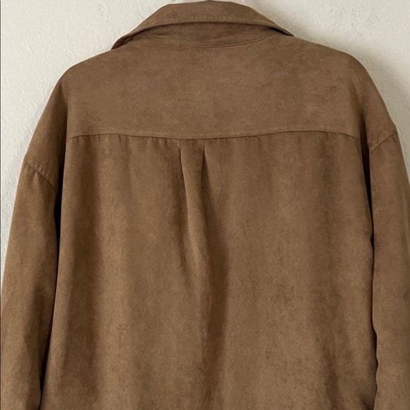 St. John's Bay Men's  Double Pocket Button Down Suede Shirt Brown in Size  XXL - Picture 8 of 14